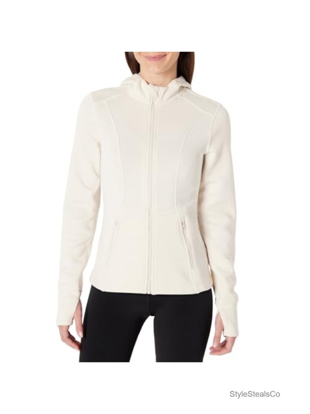 Women's Fitted Active Full-Zip Workout Jacket with Hood